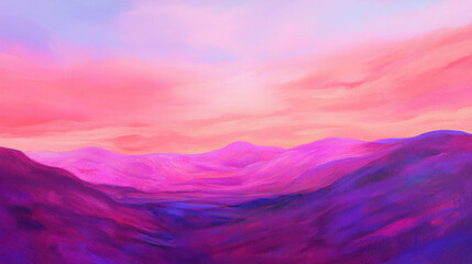 Poster - Dreamy soft sunset over vibrant abstract landscape