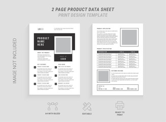 product data sell sheet design layout template