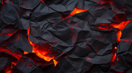 Poster - Burnt paper texture with fiery inferno pattern for creative design