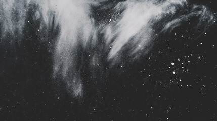 Poster - Abstract texture of colored dust and pigment on black and white background