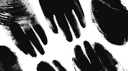 Poster - abstract black and white fingerprint and smudge texture for creative design