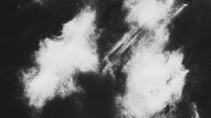 Poster - Flour dust cloud texture in black and white for creative design