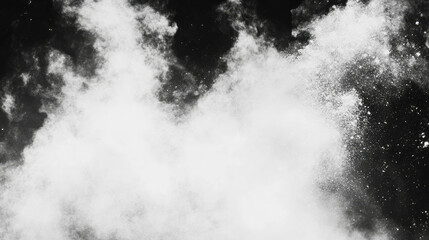 Poster - Abstract texture of flour dust cloud in black and white for creative background design