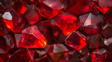 Poster - Vibrant garnet texture with faceted chaotic arrangement for design and craft