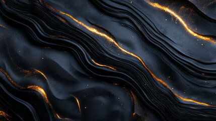 Poster - Dynamic flow patterns in obsidian texture for artistic designs