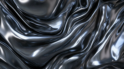 Poster - Abstract metallic pewter texture with soft fluid chaos for creative design