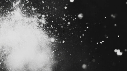 Poster - Abstract texture of pollen dust and particles in black and white for minimalist design