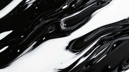 Poster - abstract texture with black and white smudged ink streaks for artistic design