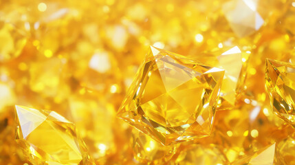 Poster - Vibrant yellow gemstones display reflecting light for decor and design inspiration