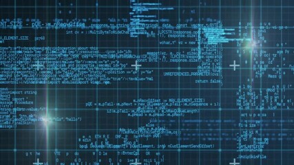 Aufkleber - Glowing plus signs and light streaks on blue grid in animation background