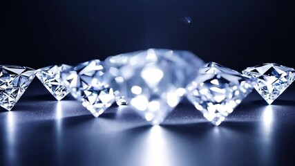 Aufkleber - A row of diamonds are on a table. They are all the same size and shape. They are all facing the same direction