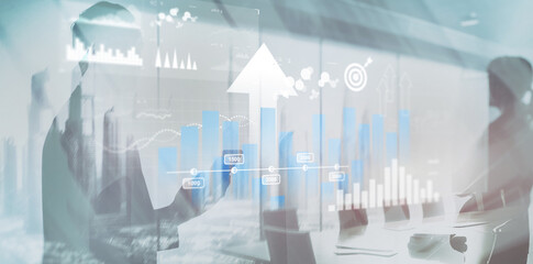 Wall Mural - financial charts and diagrams on abstract finance background