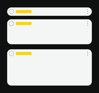 Notification Boxes Template Message Interface Vector illustration