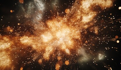 Wall Mural - cosmic explosion, fiery burst in space