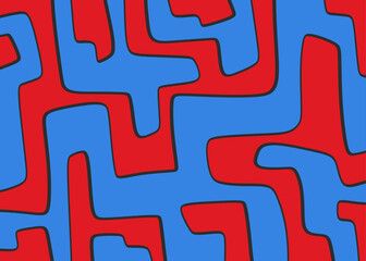 Aufkleber - Minimalist background with seamless colorful maze line pattern