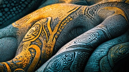 Poster - Abstract Colorful Patterns on Textured Surface in Vibrant Shades