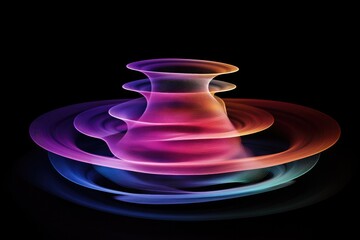 Poster - A colorful vase sits atop a sleek black surface, ready for display
