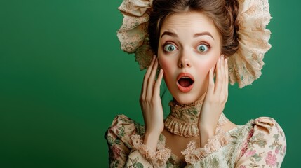 Aufkleber - A woman with a surprised expression on her face