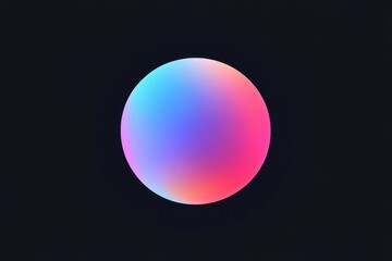 Poster - A vibrant, isolated colorful sphere on a dark background