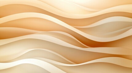 Aufkleber - Abstract Soft Waves Design in Warm Beige Tones for Background Use