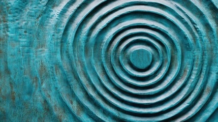 Poster - Abstract Textured Background with Circular Patterns and Turquoise Color