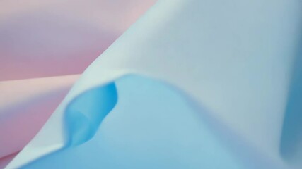 Poster - A piece of fabric with a blue stripe. The fabric is white