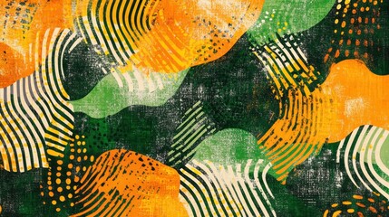 Aufkleber - Colorful Abstract Background with Organic Shapes and Textures