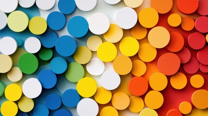 Aufkleber - Colorful Abstract Composition with Round Shapes and Patterns