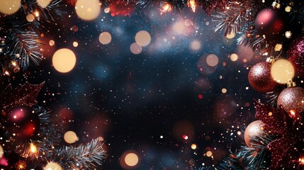 Poster - Festive Holiday Borders with Sparkle and Joy Capturing Vibrant Christmas Spirit