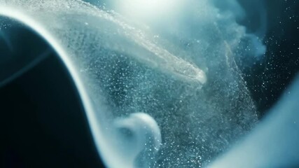 Aufkleber - A blue background with smoke and steam. The smoke is in the shape of a wave