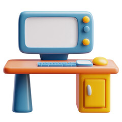 Aufkleber - Quality 3D Computer Desk with Toy-Like Appearance
