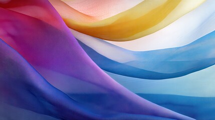 Poster - Colorful Fabric Waves Flowing in Soft Gradients of Light and Shade