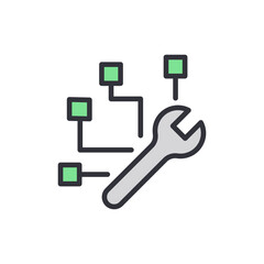 Aufkleber - Repair API colored icons, minimalist vector illustration ,simple transparent graphic element .Isolated on white background