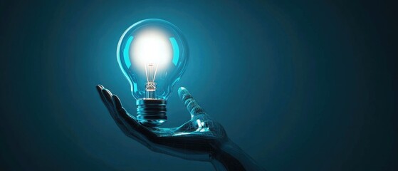Aufkleber - A person holds a light bulb in their hand, ready for use