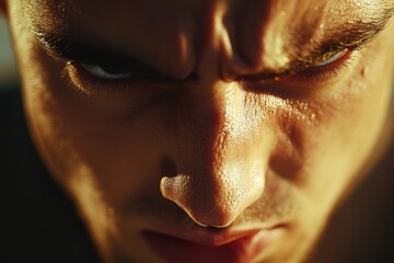 Poster - A close-up shot of a person's face with their eyes fully open, conveying surprise or shock