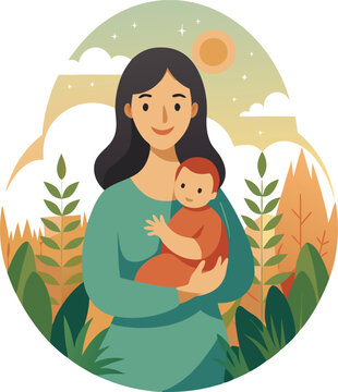 Happy Mothers Day Mothers With Her Children Every Moment Mom And Kids Together Parenting Love Affection Vector Character Illustration

