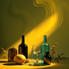 Wall Mural - Stylish arrangement of glassware