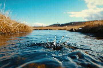 Poster - A splash of water on the river's surface