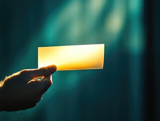 Poster - A person holding a piece of paper in their hand, suitable for educational or office settings