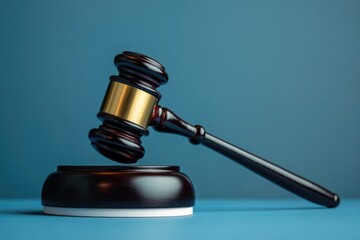 Poster - A wooden gavel used by judges, suitable for courtroom or law-related images