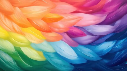 Poster - A vibrant, abstract artwork featuring flowing, multicolored brush strokes in a gradient from warm to cool tones.