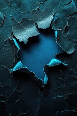 Poster - A damaged brick wall with a central hole