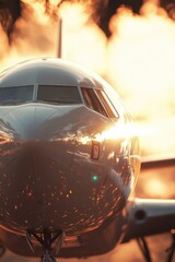 Poster - A large airplane preparing for takeoff at the airport