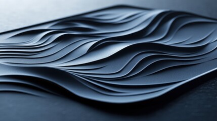 Poster - Textured Abstract Waves in Dark Tones for Creative Backgrounds