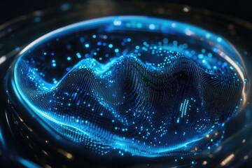 Poster - Close-up shot of a blue light sitting in a bowl, often used as decorative or for ambiance