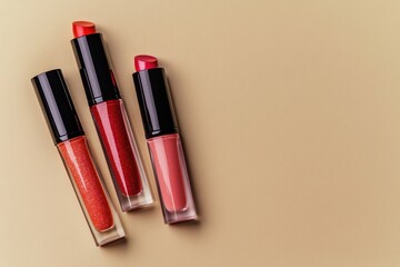 Poster - A pair of lipsticks placed on a flat surface, perfect for beauty and makeup related uses