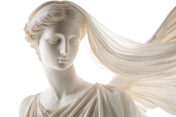 Poster - A sculpture of a woman with long hair, perfect for decorative use in various settings