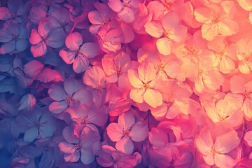 Poster - A detailed view of multiple colorful flowers in bloom