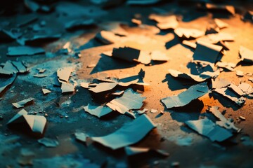 Poster - Close-up of shattered glass on a table