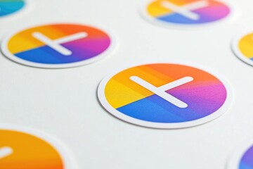 Poster - A close-up shot of colorful stickers